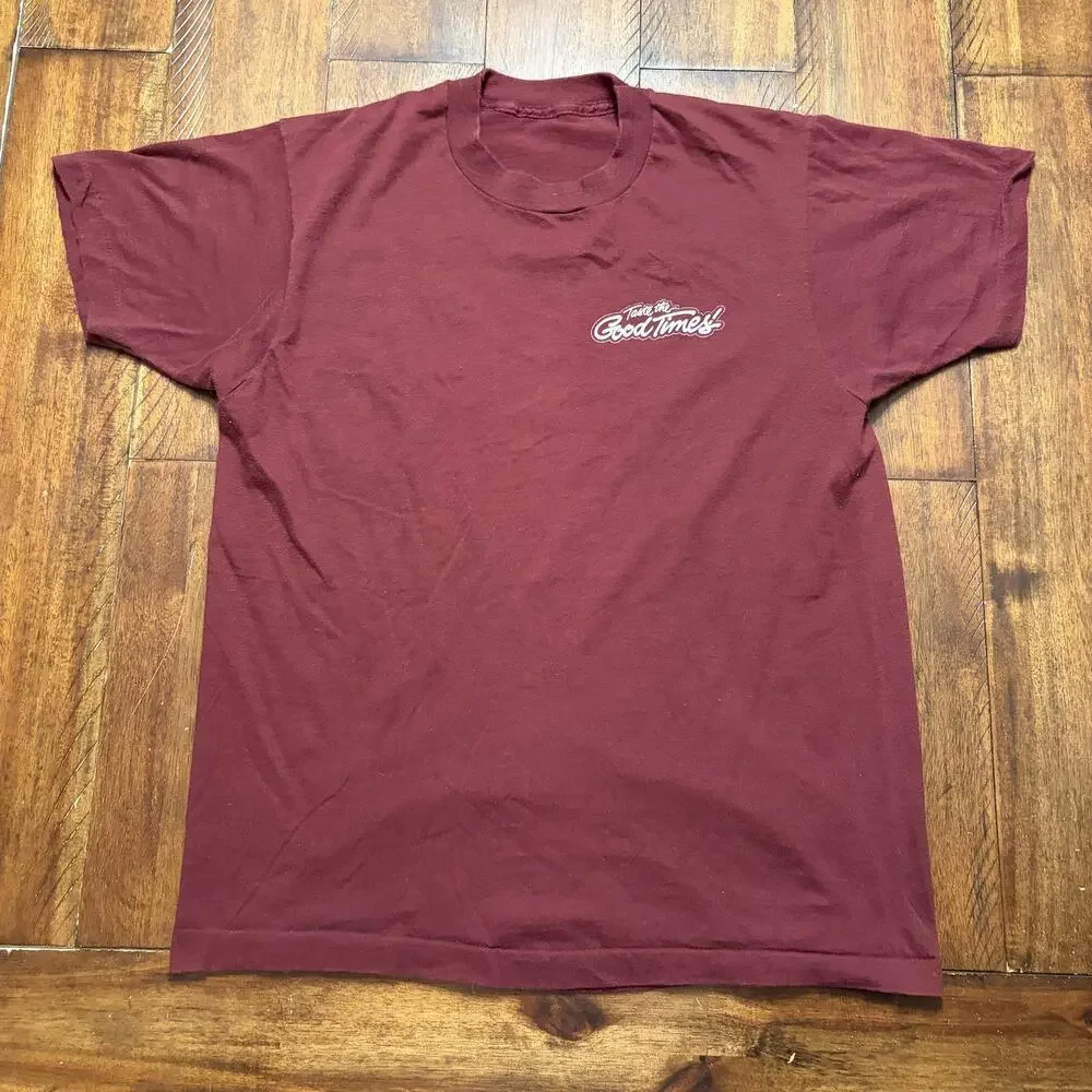 Early Times Shirt Mens Medium Red Taste The Good Times Whiskey Tee T-Shirt